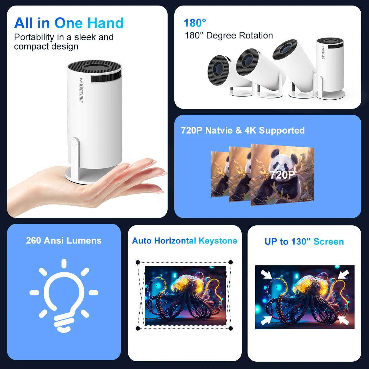 Portable 4K Smart Projector